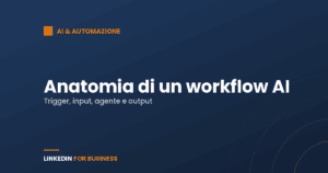 Anatomia di un workflow AI: trigger, input, agente e output spiegati semplice Anatomia di un workflow AI: trigger, input, agente e output spiegati semplice