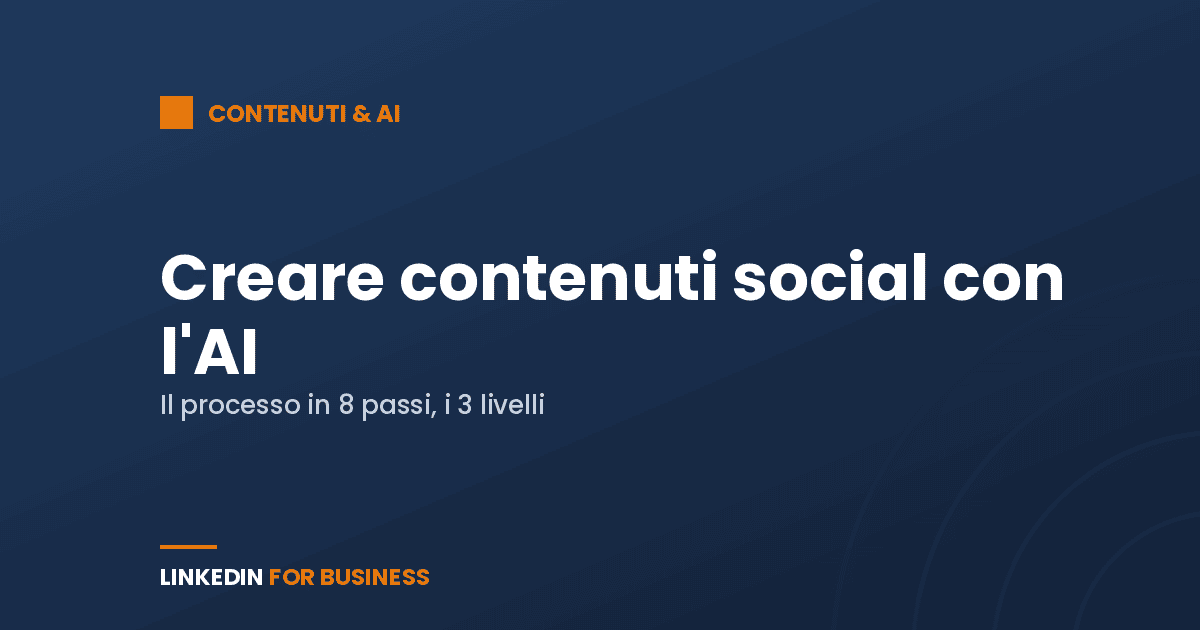 Creare contenuti social con l’AI: il processo in 8 passi e i 3 livelli di maturità